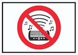 thumbnail of Schild Laute Musik verboten Symbol A4 Rückseite selbstklebend