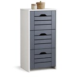 thumbnail of VCM Badmöbel Midischrank Flonali Weiß / Anthrazit H. 76 x B. 38 x T. 28 cm