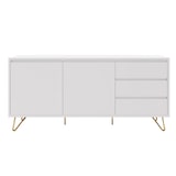 thumbnail of SalesFever Sideboard aus MDF | 2 Türen und 3 Schubladen | Beine Metall mit Messinglegierung | B 150 x T 40 x H 70 cm | weiß