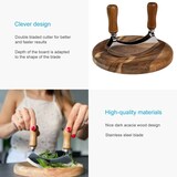 thumbnail of Intirilife Wiegemesser mit Schneidebrett - Kräutermesser 13.5 x 2.4 x 13 cm mit Kräuterbrett 20 x 2.1 cm - Mezzaluna Biegemesser mit 2 Klingen