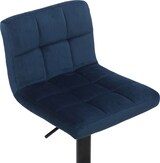 thumbnail of 2er Set Barhocker RIVAN - Samt Blau 40x40x85 cm | Barstuhl Mit Lehne Tresenhocker Tresenstuhl Kneipenhocker Kneipenstuhl