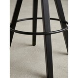 thumbnail of Skandinavischer Barhocker: Polsterung, Rückenlehne, X-Beine mit Metallring, Kunstleder-Sitzschale, Filzgleiter. 49x53x113 cm | Kadima Design