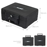 thumbnail of HMF Feuerfeste Dokumentenbox DIN A4, wasserdichte Geldkassette abschließbar, 36,5 x 32 x 15,5 cm, Schwarz