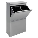 thumbnail of ARREGUI Top CR622-B Recycling Abfalleimer / Mülleimer aus Stahl mit Aufbewahrungsbox mit Deckel, 4 Fach Mülltrennsystem, 4 x 17L ( 68L), hellgrau