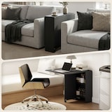 thumbnail of HOMCOM mesa de comedor plegable mesa abatible de cocina con 2 ruedas 2 estantes de almacenaje y 2 alas abatibles estilo moderno 75x140x74 cm