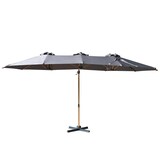 thumbnail of Parasol déporté rotatif 360° 3 têtes (4,5 x 2,65 m) + housse gris