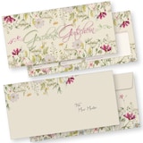 thumbnail of Gutscheine Gastro Restaurant mit Umschläge Wildblumen 100 Stück - Gutscheinkarten mit Blumen für Gewerbe wie Wellness Floristik