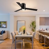 thumbnail of HOMCOM Ventoinha de Teto 48W com Luz LED Controle Remoto Ø112x25cm Preto