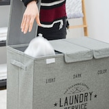 thumbnail of 3 Fächer Wäschekorb mit Deckel - 84L Wäschesammler Faltbar - 60x30x50 Wäschebox