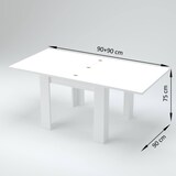 thumbnail of Dmora Ausziehbarer Esstisch Otto, Hilfsküchenkonsole, ausziehbarer Tisch, 100 % Made in Italy, cm 90x90h75, Lärche glänzend weiß
