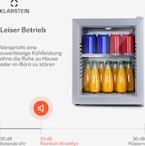 thumbnail of Brooklyn 30 Mini-Kühlschrank Glastür LED Ablage Silber