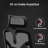 thumbnail of SIHOO Bürostuhl Schreibtischstuhl, ergonomisch, verstellbare Lordosenstütze und Armlehne ~ grau