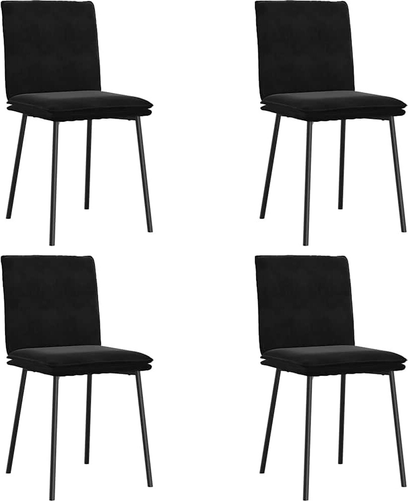 vidaXL Esszimmerstühle 4 Stk. Schwarz Samt