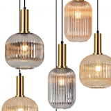 thumbnail of Lámpara Colgante Colección Bareim 6 Luces Ámbar/Fumé Ø 70cm