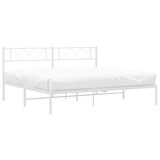 thumbnail of vidaXL Bedframe met hoofdbord metaal wit 193x203 cm