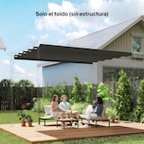 thumbnail of Outsunny cubierta para pérgola 3,5x2,6 m techo de repuesto retráctil para marco de pérgola de 4x3 m toldo de tela solo con 10 orificios de drenaje
