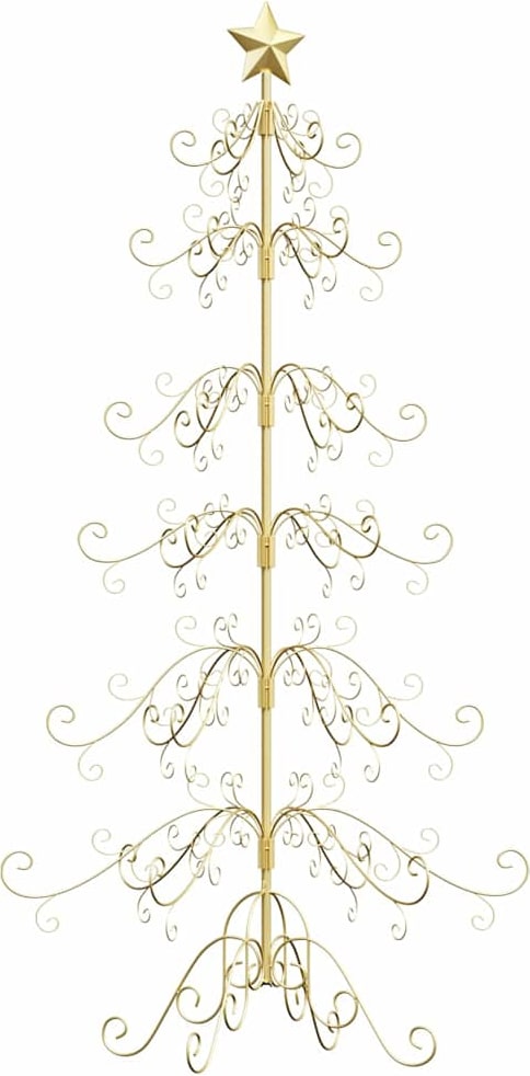 vidaXL Metall Weihnachtsbaum Gold 180 cm Pulverbeschichteter Stahl