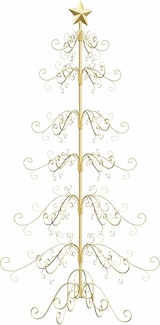 thumbnail of vidaXL Metall Weihnachtsbaum Gold 180 cm Pulverbeschichteter Stahl