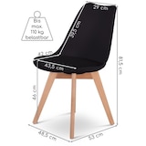 thumbnail of Esszimmerstuhl 2er-Set, Beine Holz, gepolstert, Küchenstuhl im Set mit Retro-Design, Belastbarkeit 110 kg, Schwarz, Raburg Nilo