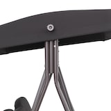 thumbnail of Outsunny balancín de jardín exterior de 3 plazas con toldo curvo bandejas y 2 almohadas para balcón terraza patio carga 360 kg 206x116x183 cm negro