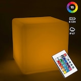 thumbnail of Leuchtender Led-Würfel aus weißem Polyethylen