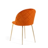thumbnail of Lot de 2 chaises en velours avec pieds en métal, design élégant pour cuisine, salle à manger, bar ou restaurant – Sara – Rouille/Or
