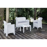 thumbnail of Dmora Set salotto da esterno Ostuni, Set da giardino con 2 poltrone, 1 divano ed 1 tavolino, 100% Made in Italy, Bianco