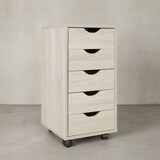 thumbnail of Rollcontainer 33 x 64 x 38 cm MDF-Holz 5 Schubladen sonoma, Moderner Schubladencontainer mit Rollen, Standcontainer