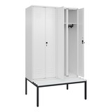 thumbnail of C+P Doppel-Spind Classic PLUS Kunststoff untergebaute Bank, 4 Abteile, Trennwand, HxBxT 212x120x82cm, Sicherheitsdrehriegel, Verkehrsweiß von PROREGAL