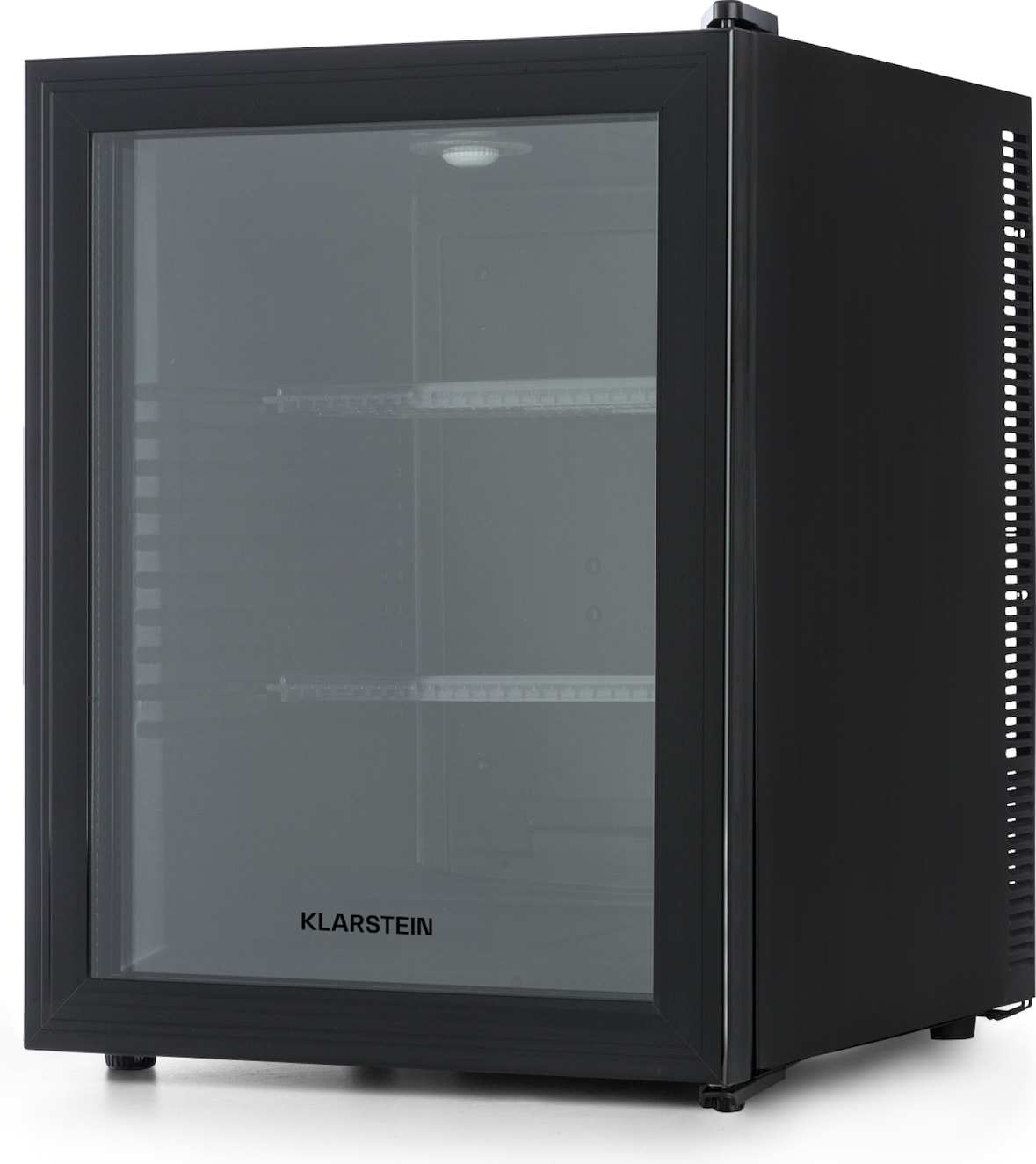 Brooklyn 42 Mini-Kühlschrank Glastür LED Ablage Schwarz