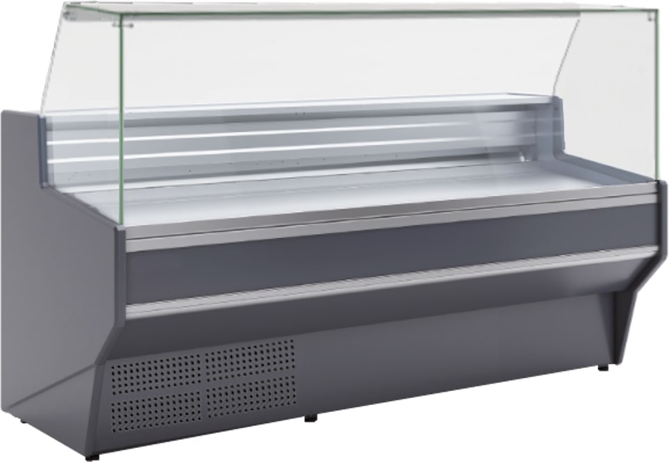 Vitrine-theke mit flachglas für metzgerei in schwarz - 1985x1080x1235 mm - 1290 W 230/1V - 24M26191 Eurast