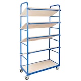 thumbnail of Schrägboden-Regalwagen mit 5 Ebenen, mit 10 Euroboxen 600x400x220 mm blau