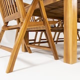 thumbnail of Conjunto de jardín de madera teca, Mesa de 240 cm de largo y 8 sillones reclinables, Madera teca grado A, Tratamiento aplicado.