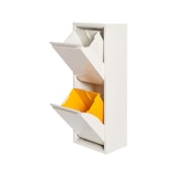 thumbnail of WellHome - Metalen vuilnis- en recyclebak met 2 compartimenten van 34L (2x17L), kleur Matwit - 33,5x25x92cm