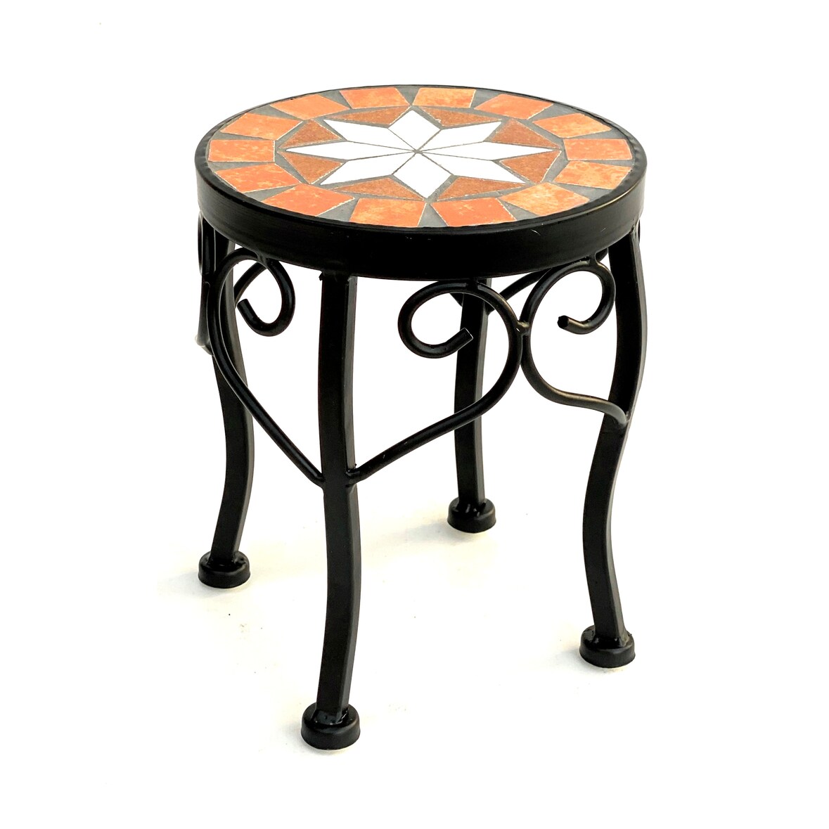 DanDiBo Blumenhocker Mosaik Rund 20 cm Blumenständer 12014 Beistelltisch Pflanzenständer Mosaiktisch Klein