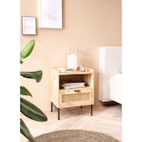 thumbnail of Nachttisch FineBuy Nachtkommode Boxspringbett Holz Rattan 60 cm Wiener Geflecht