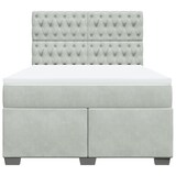 thumbnail of vidaXL Boxspringbett mit Matratze Hellgrau 140x190 cm Samt