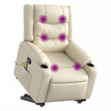thumbnail of vidaXL Massagesessel mit Aufstehhilfe Creme Kunstleder
