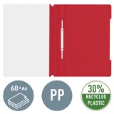 thumbnail of Leitz Cartellina Standard in Polipropilene 30% Riciclato, Formato A4, Capacità fino a 60 Fogli 80 gr/mq, Confezione da 25, Rosso, 41910125