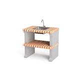 thumbnail of Modul Alcoa, Arbeitsplatte aus farbigem Ziegelstein mit Spüle und Wasserhahn