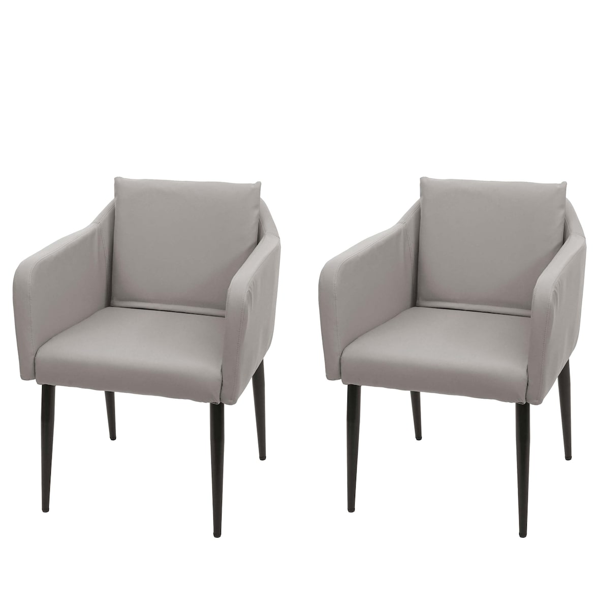 Décoshop26 - 2x chaises de salle à manger cuisine en synthétique taupe gris pieds en métal design moderne 04_0000418