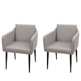 thumbnail of Décoshop26 - 2x chaises de salle à manger cuisine en synthétique taupe gris pieds en métal design moderne 04_0000418