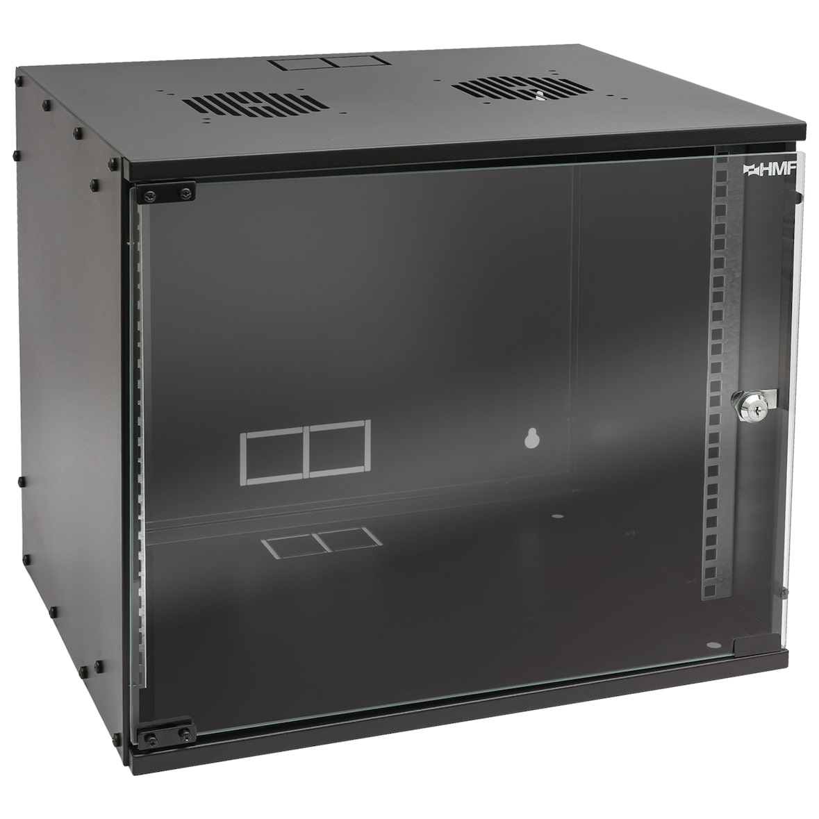 HMF 65709-02 Serverschrank 19 Zoll, 9 HE, 51 x 40 x 45 cm, Schwarz