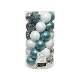 thumbnail of 37 Weihnachtskugeln 6cm Kunststoff Christbaumkugeln Christbaumschmuck mix blau