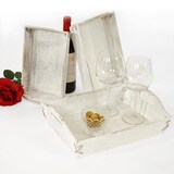 thumbnail of Décoshop26 - Ensemble de 3 plateaux de service petit-déjeuner empilables en bois blanc vieilli vintage 04_0002999