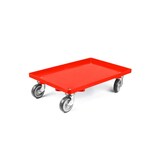 thumbnail of PROREGAL 2x Transportroller für Euroboxen 60x40cm mit Gummiräder rot | Geschlossenes Deck | 2 Lenkrollen & 2 Bockrollen | Traglast 300kg