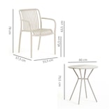thumbnail of Set balcon avec table ronde en métal, 2 chaises en polypropylène avec accoudoirs empilables, gain de place pour jardin - Nathan+Simona/Sable