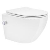 thumbnail of LuxeBath Wand-WC spülrandlos 49 cm kurz Weiß – Tiefspüler Keramik, Bidet-Funktion, Tornadospülung, Nano, WC-Sitz Softclose abnehmbar