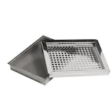 thumbnail of Danieli Store | Cenicero de pie rectangular de acero | Cenicero exterior con tapa de rejilla de acero y papelera extraíble de vaciado rápido | 6 L