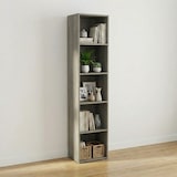 thumbnail of Libreria Scaffale 5 Vani Mobile Soggiorno Ufficio Casa 30x24x132 Cm - Rovere Grigio